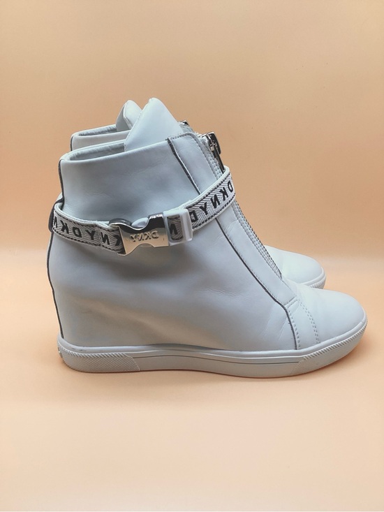 Dkny Shoes - DKNY White Wedge Sneakers with Branded Strap Excellent Condition! Size 7.5